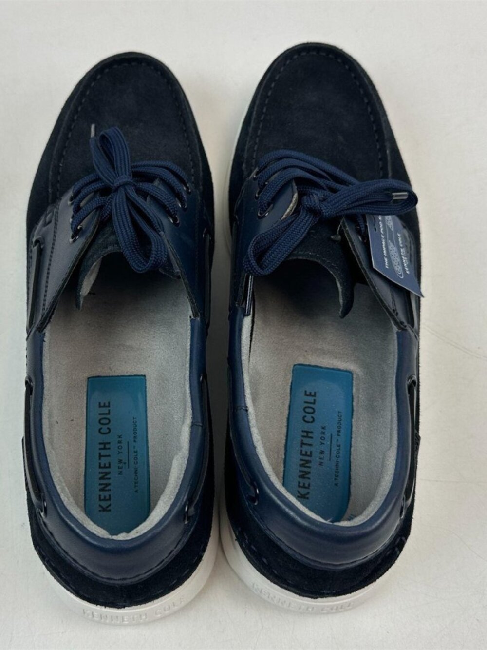 Kenneth Cole Rocketpod Navy Leather Boat Shoes Sneakers Size 10.5